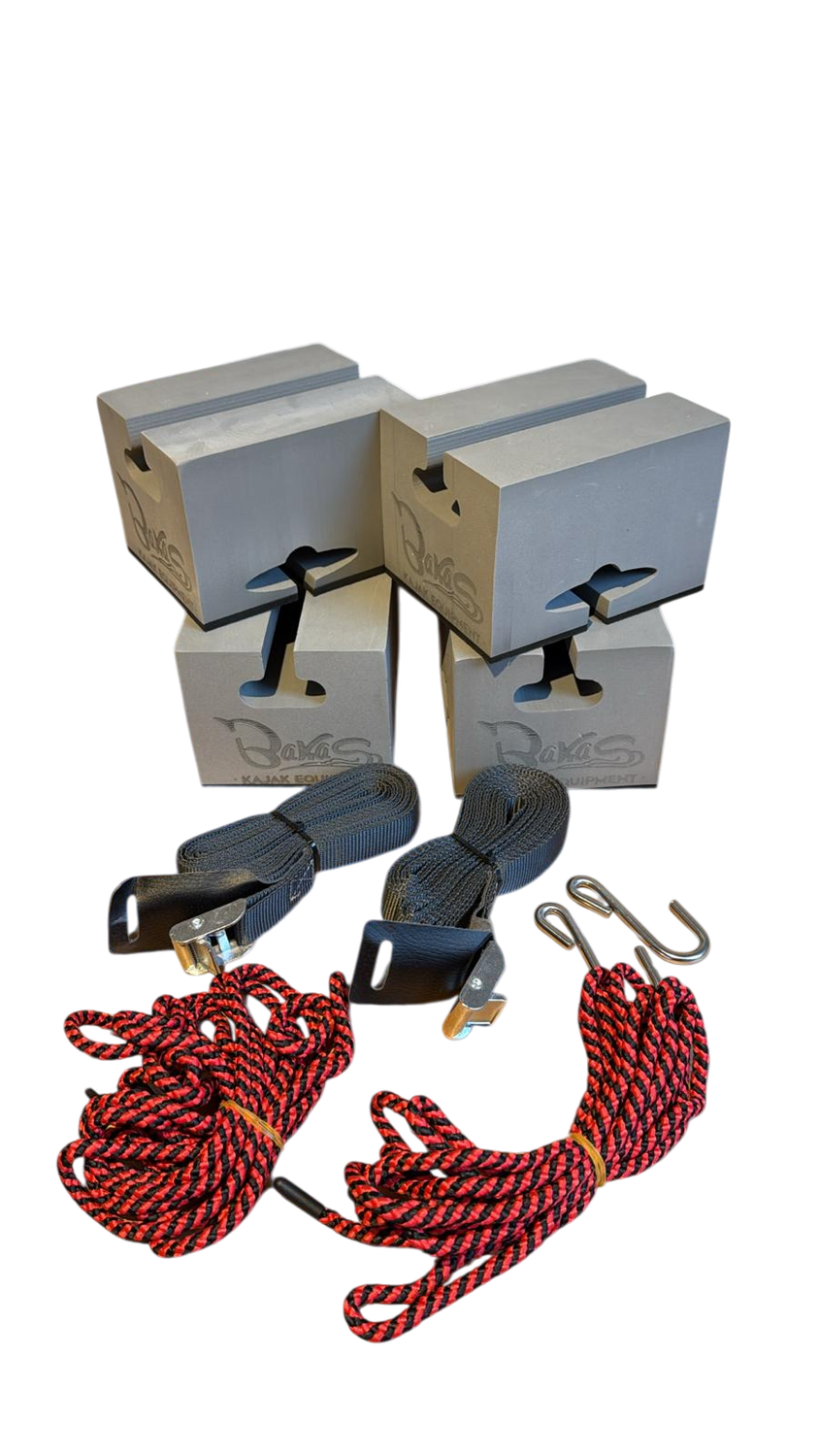 BaKaS Dachträgerpolster Set Kanadier Dachträger Schaumblock Schaumstoff mit Befestigungsmaterial