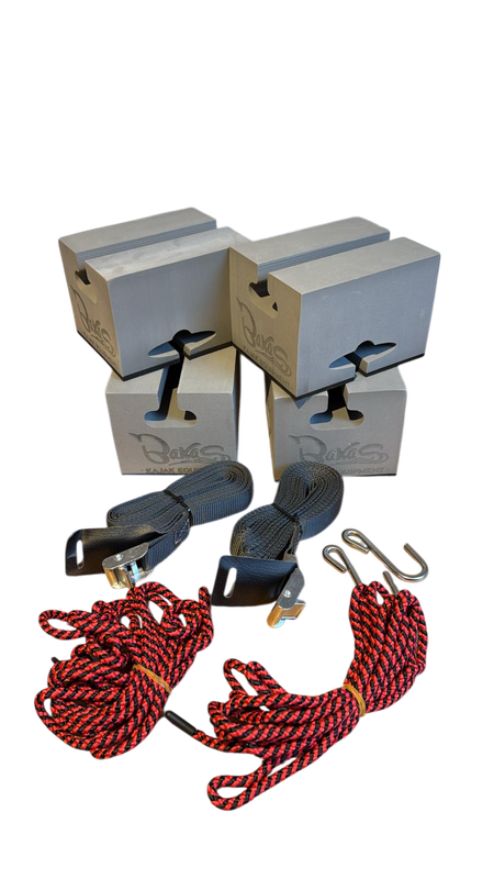 BaKaS Dachträgerpolster Set Kanadier Dachträger Schaumblock Schaumstoff mit Befestigungsmaterial