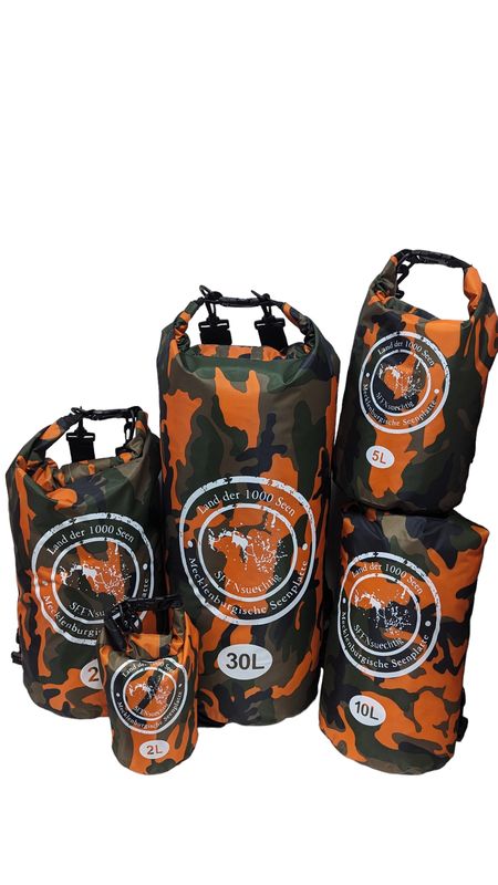 Dry Bag Seesack Orange 2 -30 Liter Camouflage