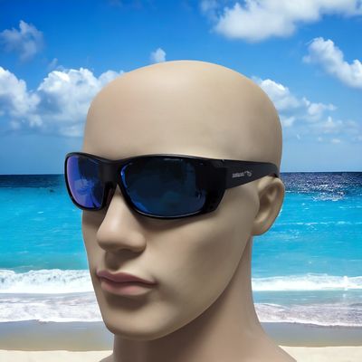 Sonnenbrille SEENsuechtig schwarz / rot verspiegelt mit Auftrieb