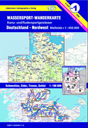 Jübermann Wassersport- Wanderkarte WW1 Deutschland- Nordwest