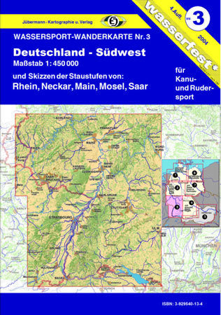 Jübermann Wassersport- Wanderkarte WW3 Deutschland- Südwest