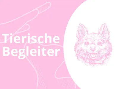 Tierische Begleiter Schriftzug mit kleinem Hund
