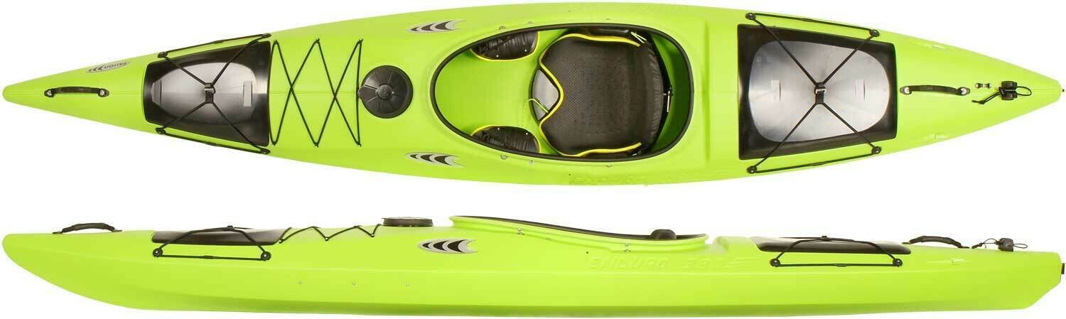 Prijon Enduro 380 1er Kajak grün oben von oben grün unten seitlich grün