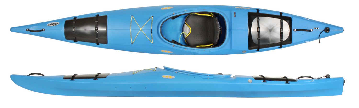Prijon Dayliner S 1er Kajak oben von oben blau unten seitlich blau