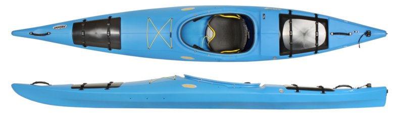 Prijon Dayliner S 1er Kajak oben von oben blau unten seitlich blau