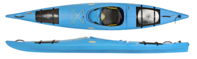 Prijon Dayliner S 1er Kajak oben von oben blau unten seitlich blau
