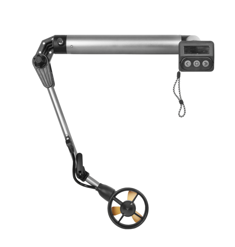 ThrustMe Cruiser Elektroantrieb für Kajak Kanu SUP Kanadier Elektromotor Thrustme cruiser elektro antrieb seitlich