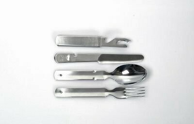 Eine Gabel Ein Messer Ein Löffel und ein Dosenöffner