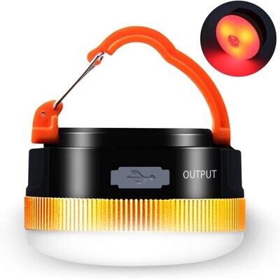 Campinglampe von vorne mit output