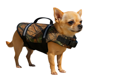 Chihuahua mit Schwimmweste