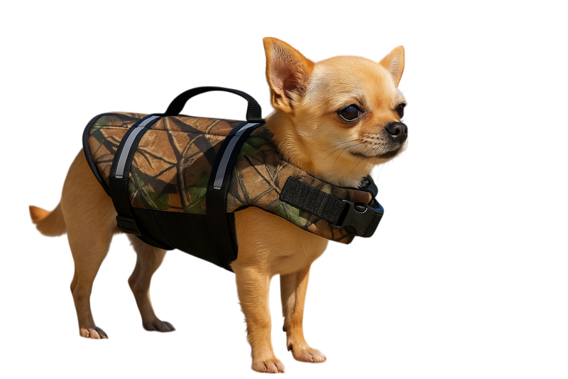 Chihuahua mit Schwimmweste