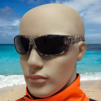 sonnenbrille seensuechtig grau camouflage von vorne