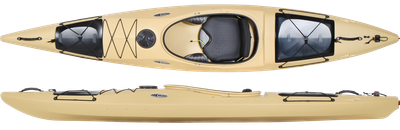 Prijon Enduro 380 1er Kajak Safari Edition oben von oben mit schwarzen sitzplatz unten seitlich