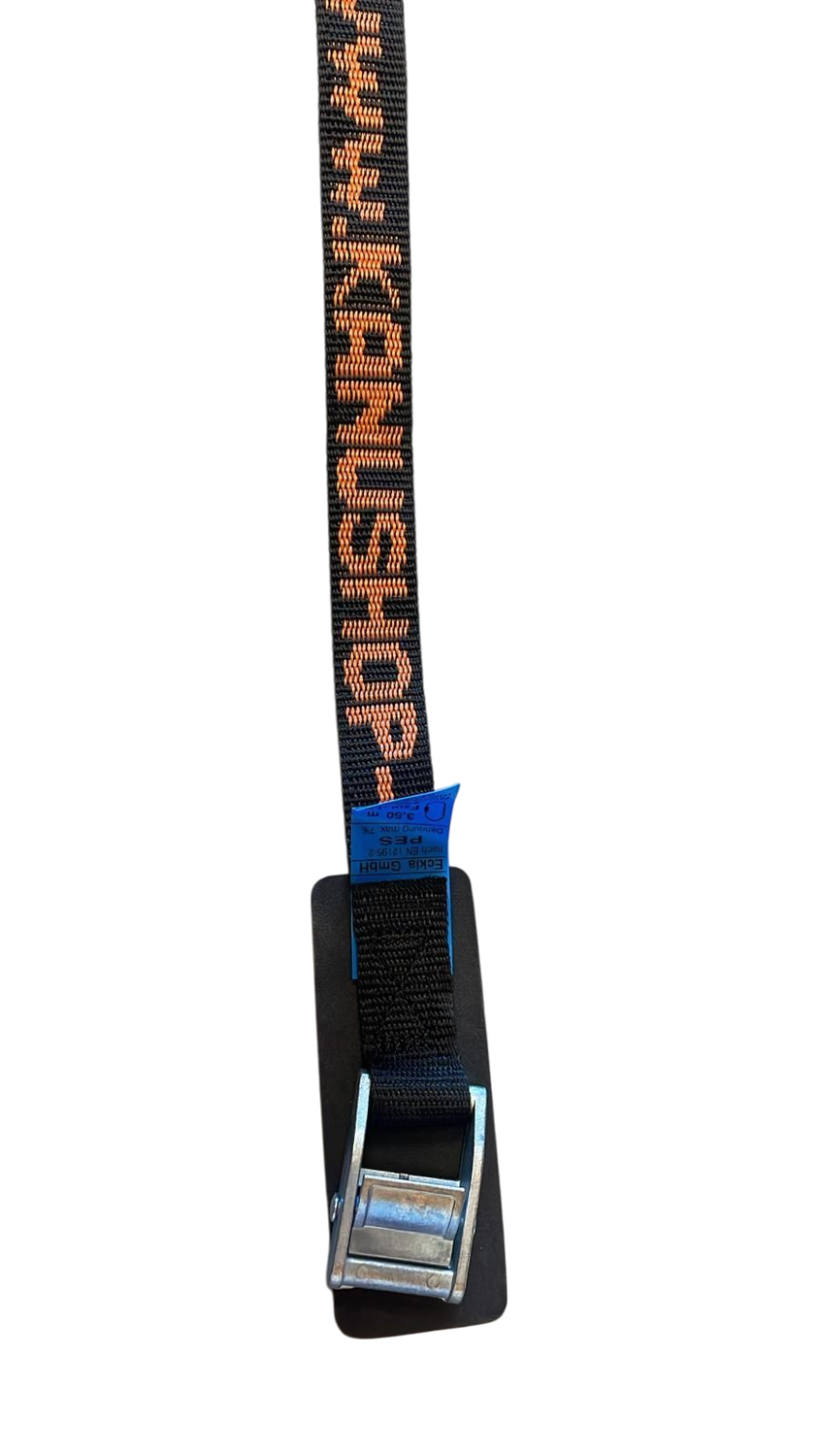 Zurrgurt von vorne mit Kanushop aufdruck