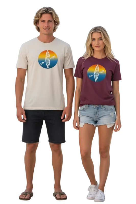 T shirt rechts weiß links burgunder