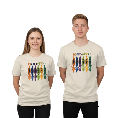 T-Shirt „Kanatu“ 6 Kajaks grün grün T shirt Kanatu 6 kajaks an zwei personen weiß
