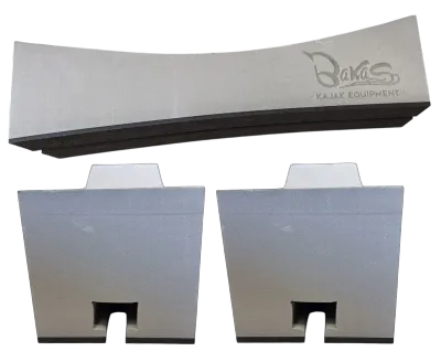 Oben im Ganzen unten das Seitenprofil von Bakas Dachträgerpolster Rechteckig in Grau