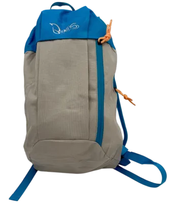 Bakas Rucksack Grau Blau von vorne