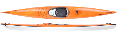 Prijon Falcon Kajak orange / weiß 1er Einerkajak Glasfaser GFK