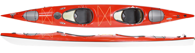 Prijon Yukon KII Sport Glasfaser GFK weiß/ rot   2er Kajak