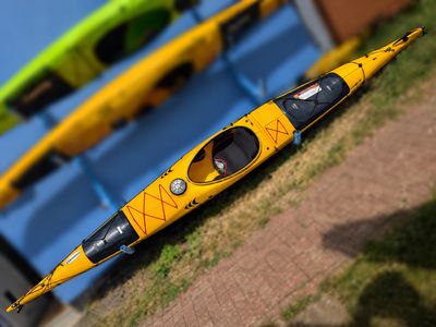 Prijon Seatron GT gelb gebraucht Kajak mit Steueranlage Set 2026 - 173