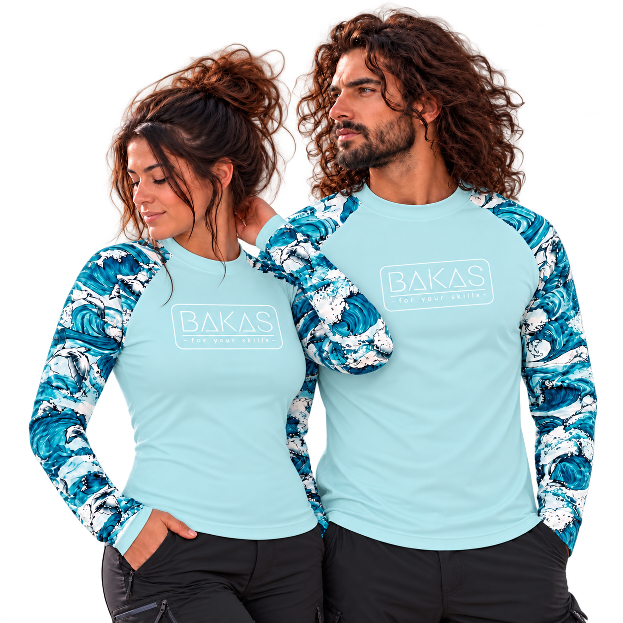 BaKaS Funktionsshirt blau wellen Unisex
