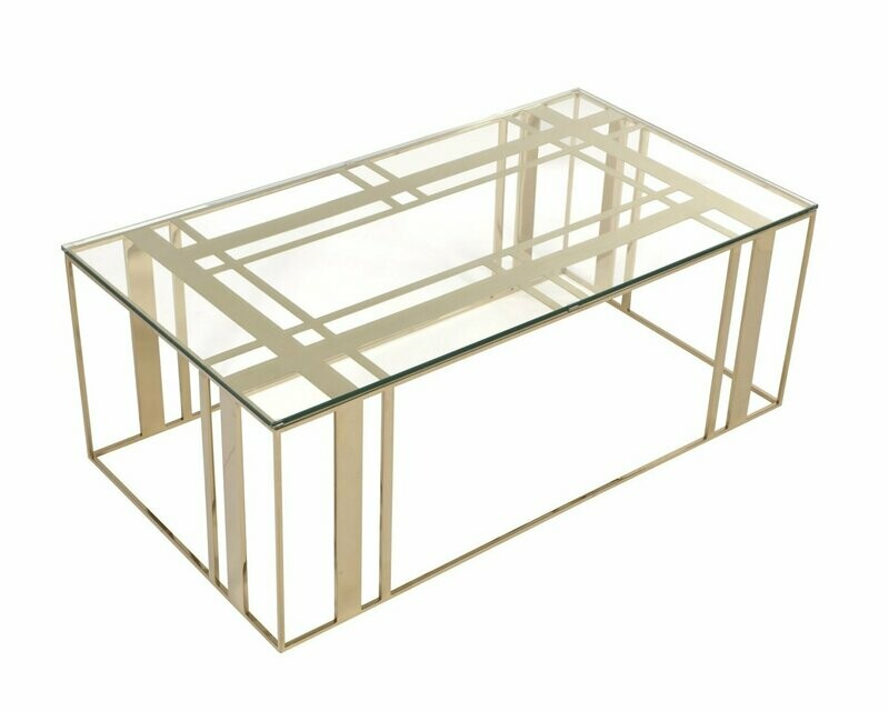LAFAYETTE COFFEE TABLE POLISHED BRASS