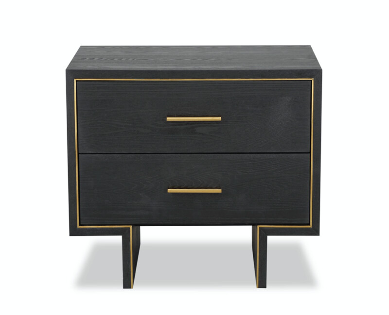 TIGUR BEDSIDE TABLE BLACK ASH VENEER