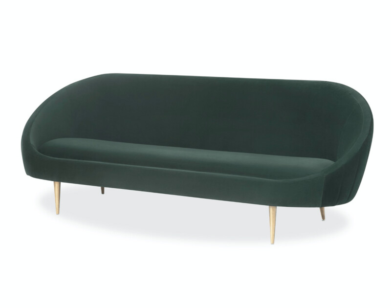MARLEY SOFA KASTER CASTLETON GREEN VELVET