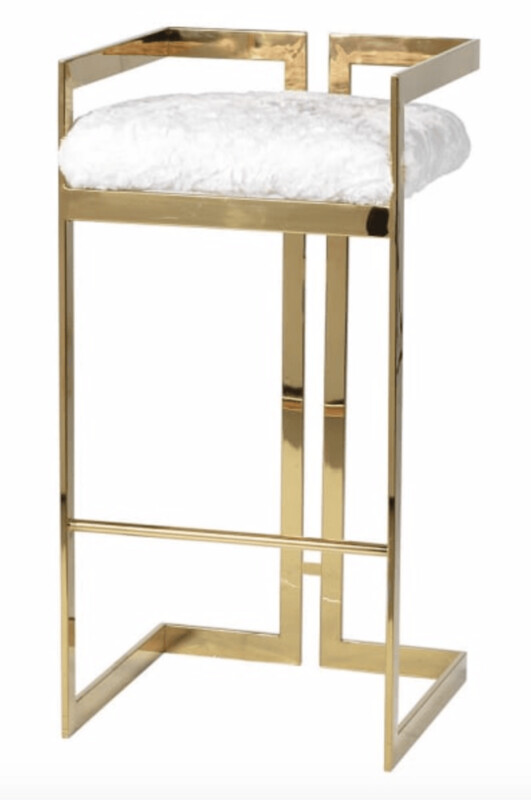 Gold Furry Barstool