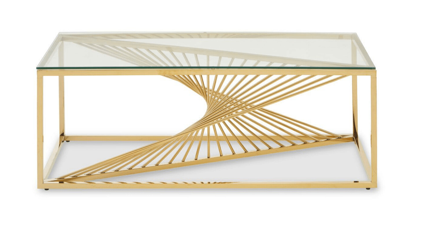AMELLA COFFEE TABLE WITH GOLD FINISH FRAME