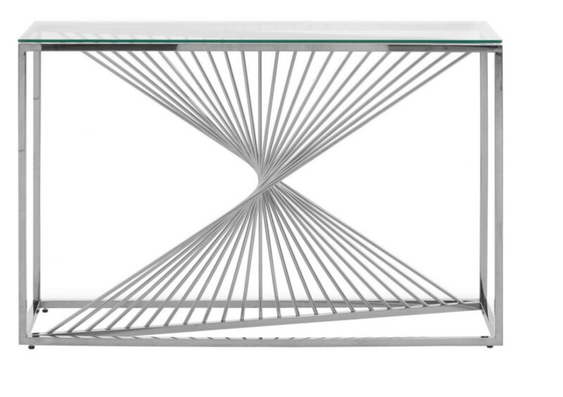 AMELLA CONSOLE TABLE WITH SILVER FINISH FRAME