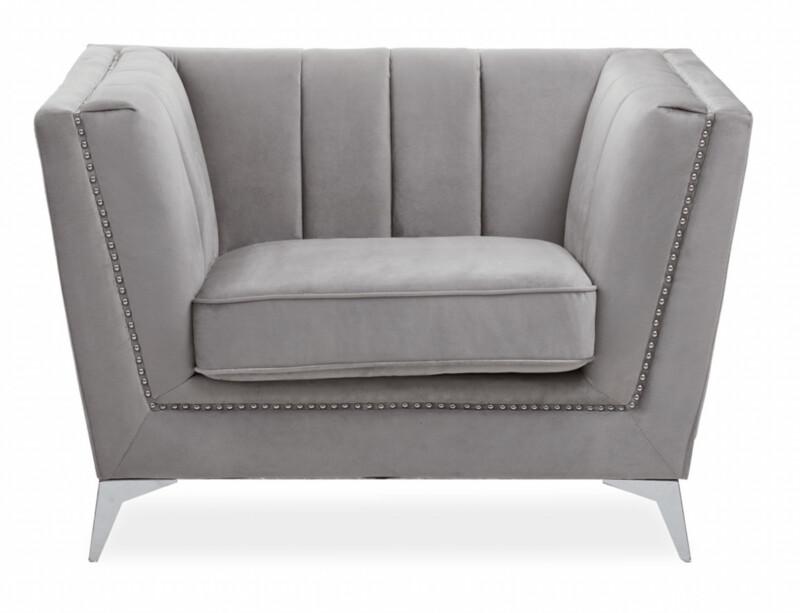 HANSA GREY VELVET CHAIR