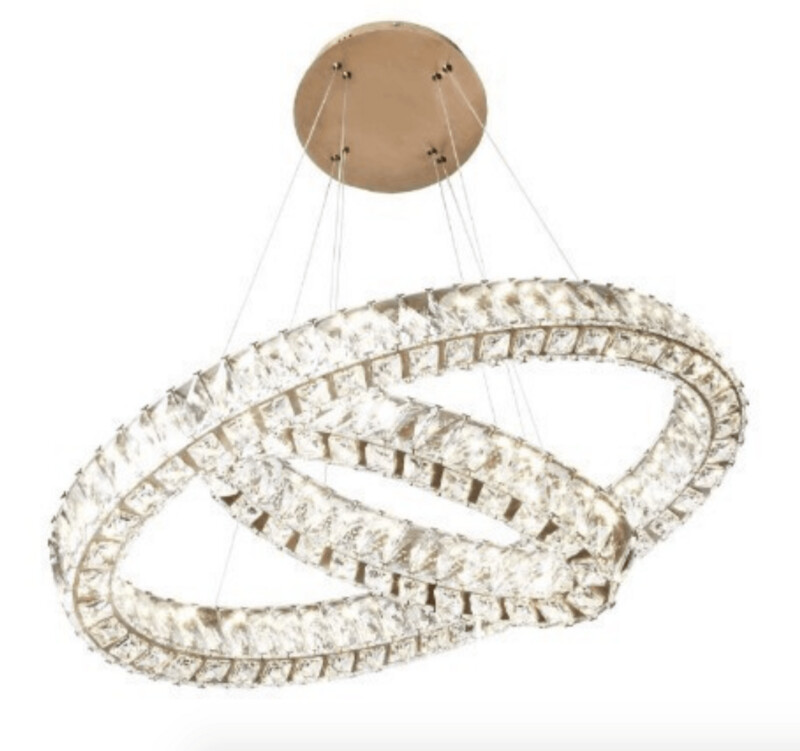 Giness Twin Oval Crystal Ceiling Pendant