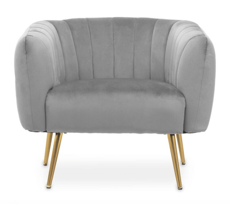 LARISSA GREY VELVET CHAIR