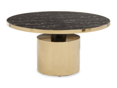ORIA BLACK MARBLE EFFECT GOLD BASE COFFEE TABLE