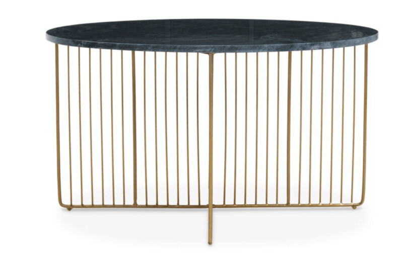NIRVA GREEN MARBLE / GOLD FRAME COFFEE TABLE