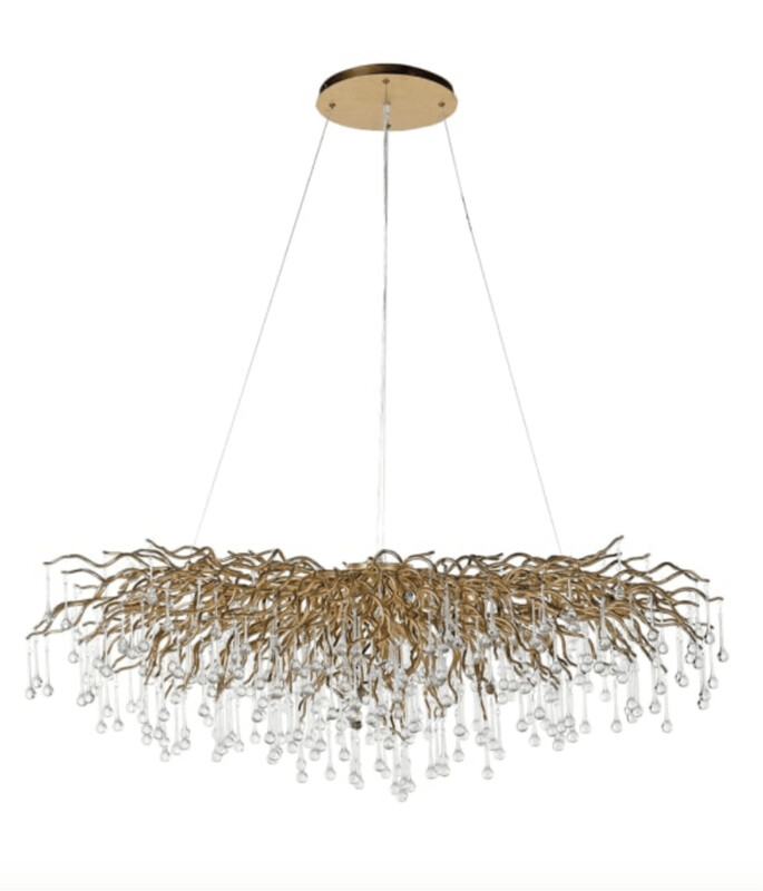 Hand Drawn Clear Droplet Branch Chandelier