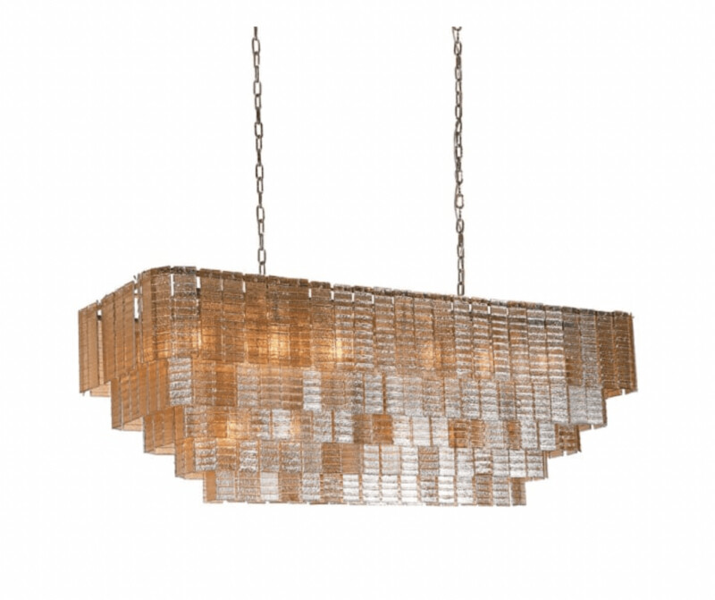 Amber Glass Strip Chandelier