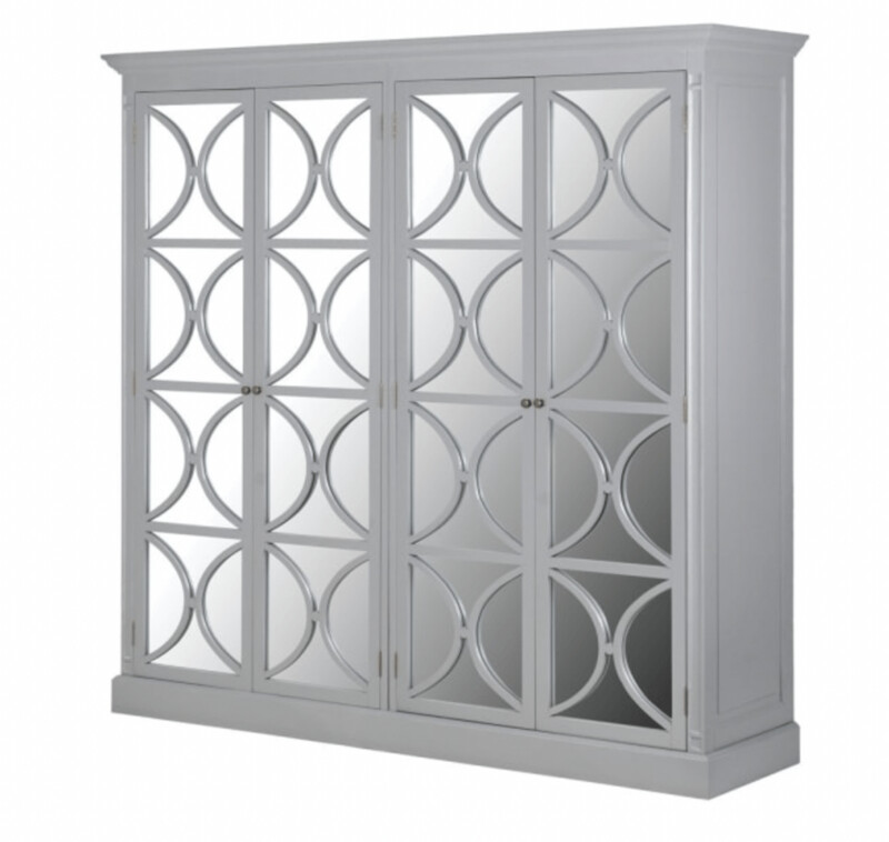 Grey Feyence 4 Door Mirror Wardrobe
