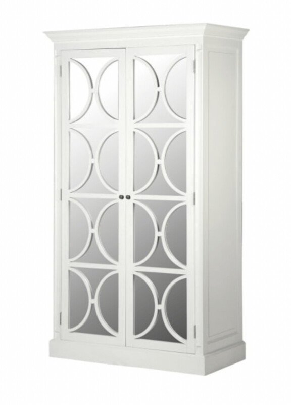 White Fayence Mirrored Wardrobe