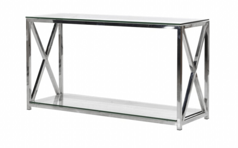 Terano Glass and Steel Console Table