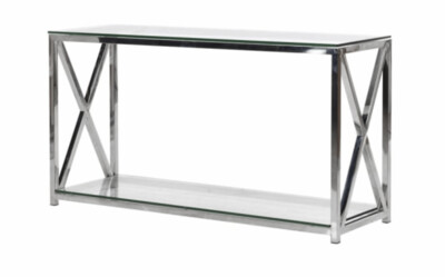Terano Glass and Steel Console Table