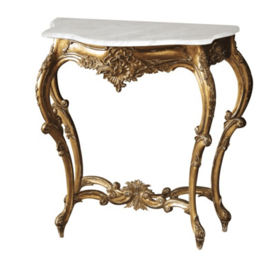 Versailles Small Console Table with Marble Top