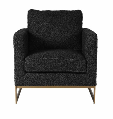 Black and Gold Boucle Chair