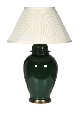 Emerald Green Lamp with Shade