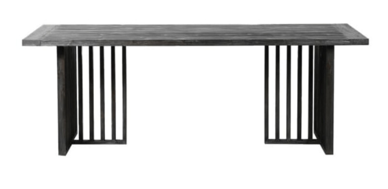 Black Slat Leg Wood Dining Table
