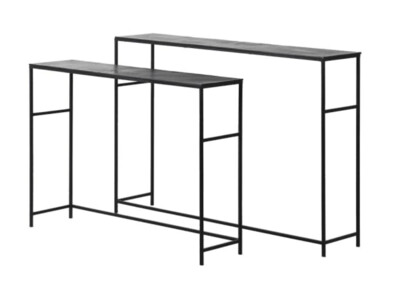 Set of 2 Graphite Console Tables
