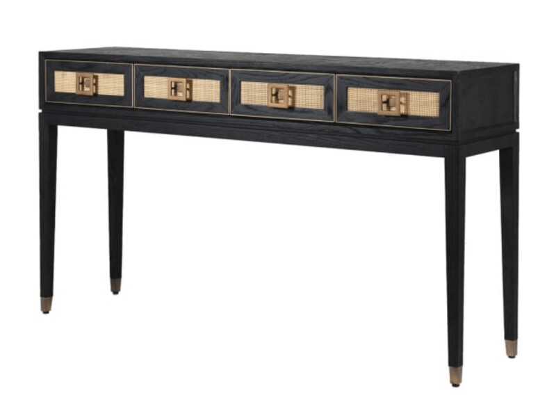 Ebony 4 Drawer Console Table